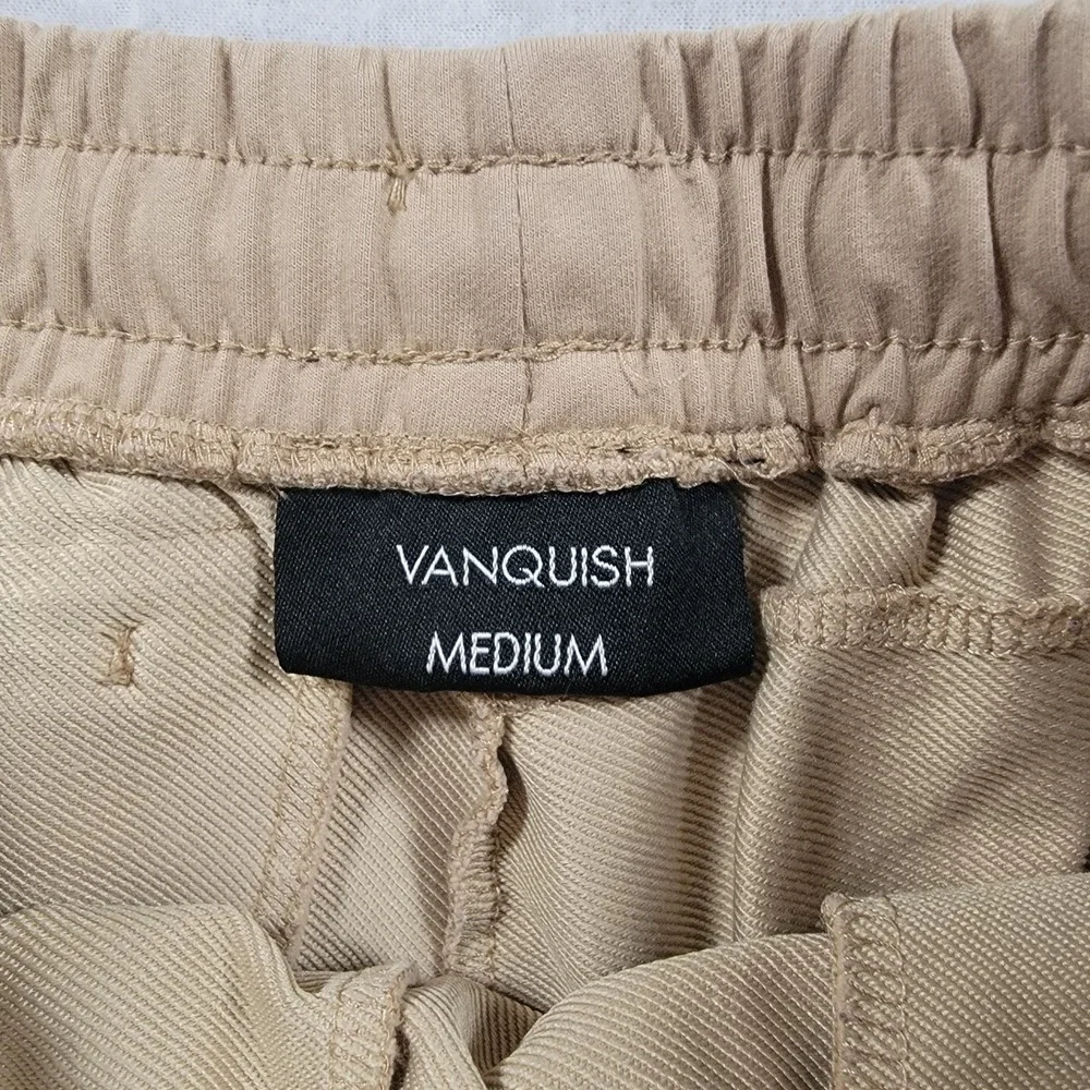Vanquish Fitness Joggers Mens Medium Tan Slim Stretch Drawstring Pants